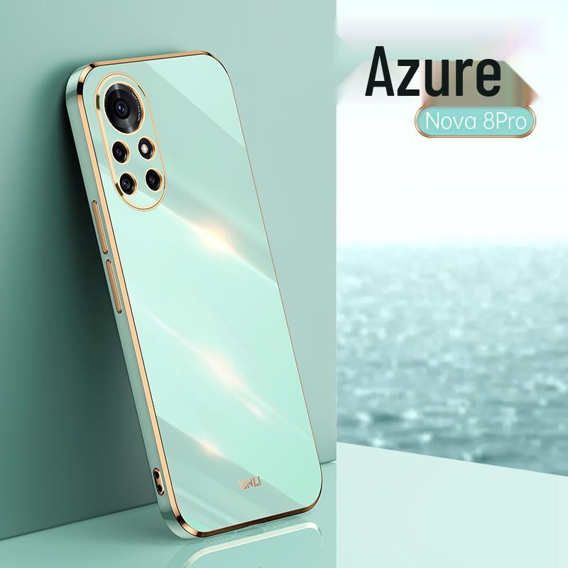 Soft silicone protective cover for Huawei Honor V40, 9X, and 30i. Electroplated with straight edges, anti-fall design.