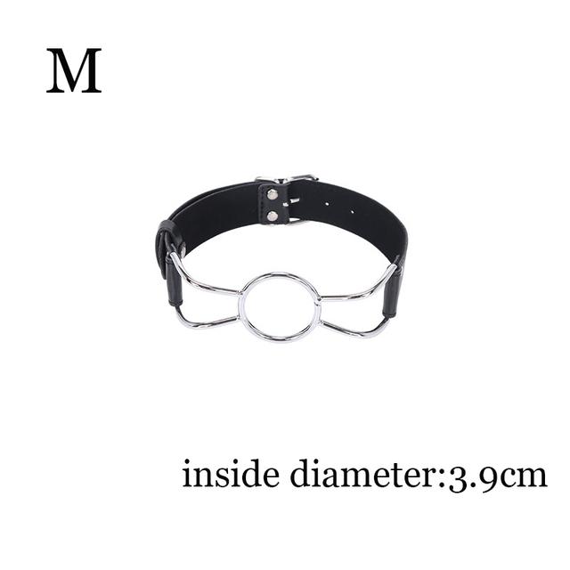 S M L Size Leather Open Mouth Gag With O Ring BDSM Toy For Adults Bondage Fetish Restraints Erotic Slave Women Gay Sex