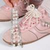 Pearls Embellished Shoe Chain Charm Bowknot Shoe Clips Footwear Jewelry Accessories For Women Sneakers Sandals