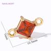 18K Gold Plated Charms Connector For Jewelry Making Supplies,Square Crystal Glass Charms,DIY Earring Bracelet Making Accessories