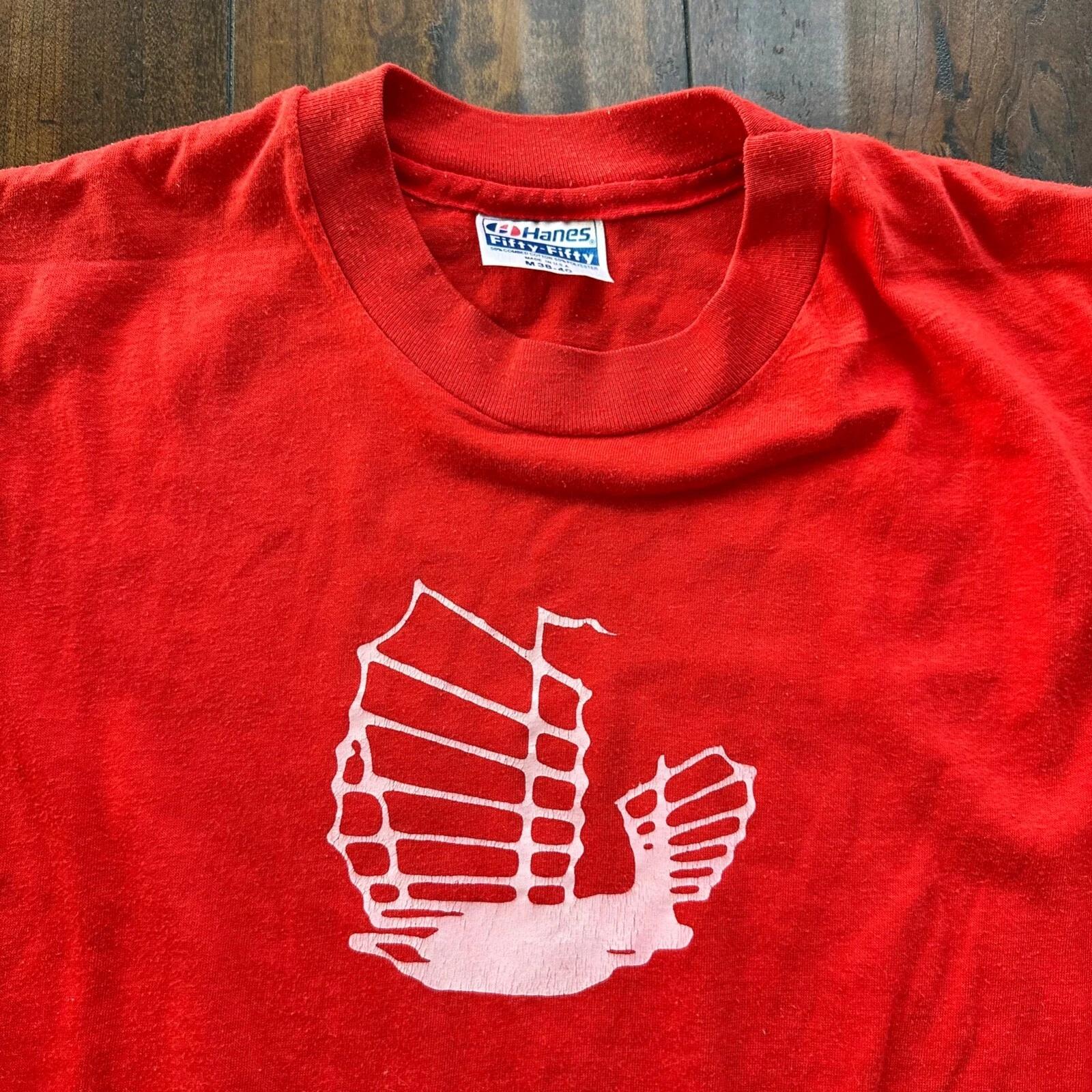 Boat Sailing Ship Vintage T Shirt Changs Yangtze Custom Red Hanes Beefy Music L