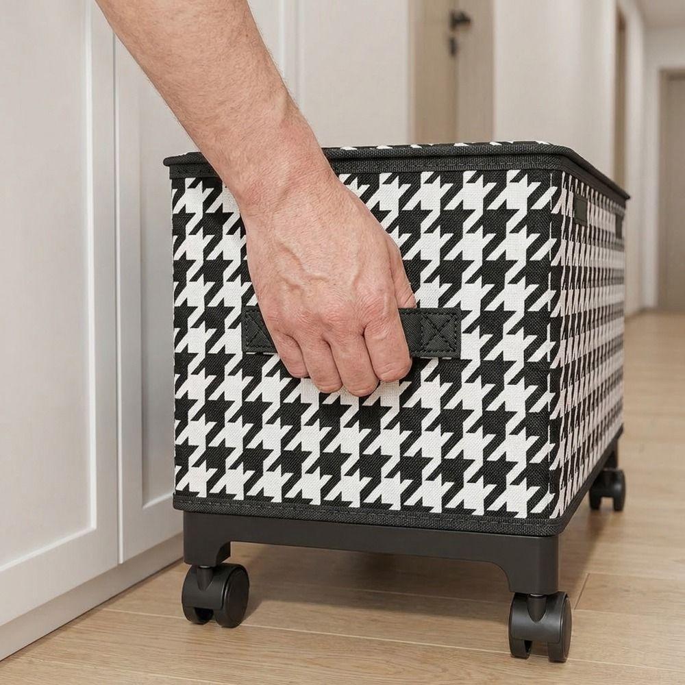 Space Saving Mobile Under Bed Organizer Large Capacity Transparent Cover Storage Box  for Home