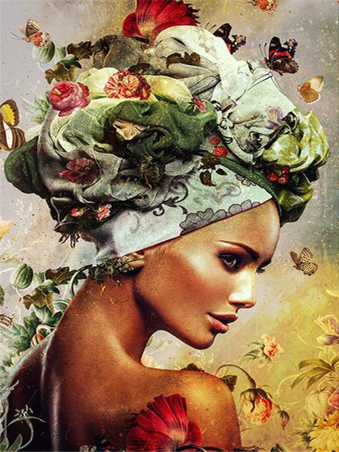 5d Full Diamond Painting Character Embroidery Square Round Drill Flower Butterfly Model Mosaic Cross Stitch Art Hobby Gift