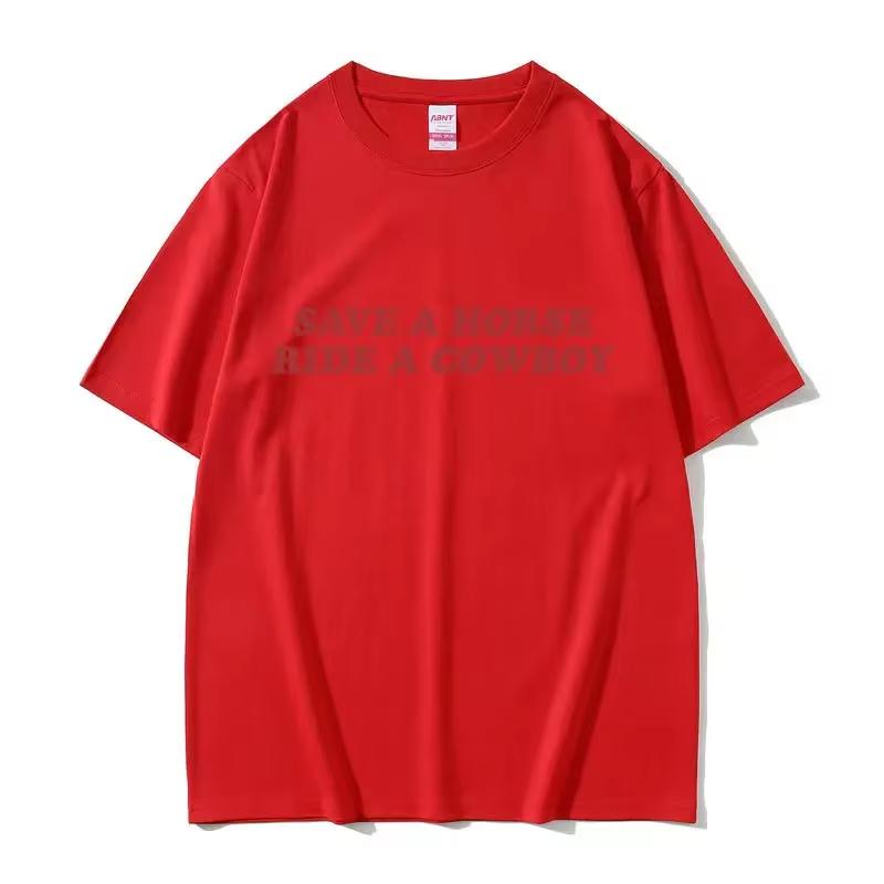 2026 Save A Horse Ride A Cowboy Letter Print T Shirts Men Women Casual Fashion Short Sleeve Tshirt Tops  Cotton Tshirt