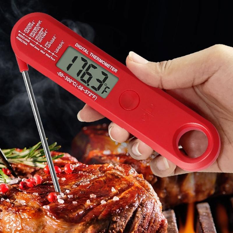 Wasserdichtes Digitales Sofortlese-Fleischthermometer mit Klappsonde zum Kochen von Lebensmitteln, Süßigkeiten, BBQ-Grills und mehr