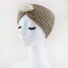 Knitted Headband Soft Stretchy Wide Band Hairband with Faux Pearl Accents Solid Color Headwrap Winter Hair Accessory