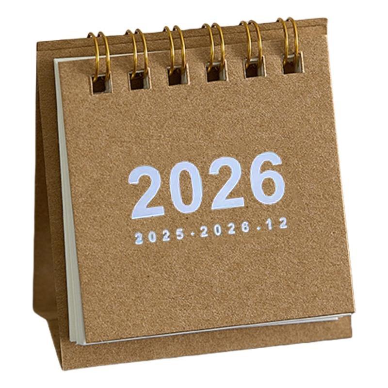 Настольный календарь 2025 Ежедневное планирование Декор для стола Простой для студентов и домохозяек коричневый
