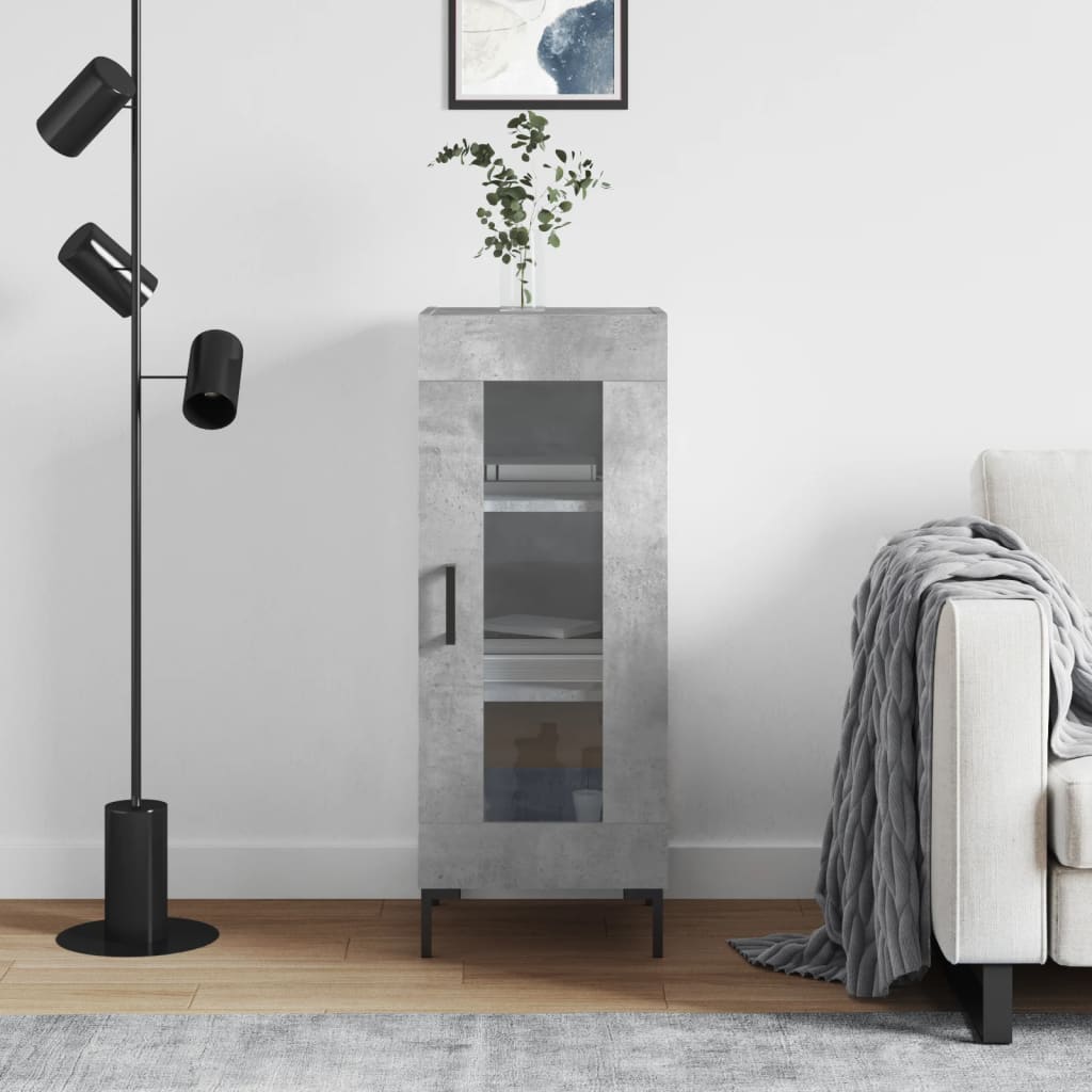 Sideboard Concrete Grey 34.5 x 34 x 90 cm Wood Based Material