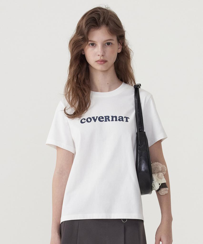 COVERNAT WOMAN Cool Cotton Copper Logo T-Shirt White