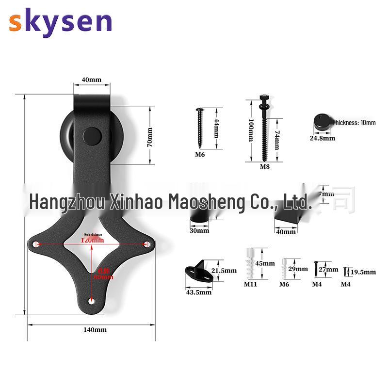 American Style Barn Door Sliding Track Kit - Indoor Kitchen Diamond Pulley Hardware
