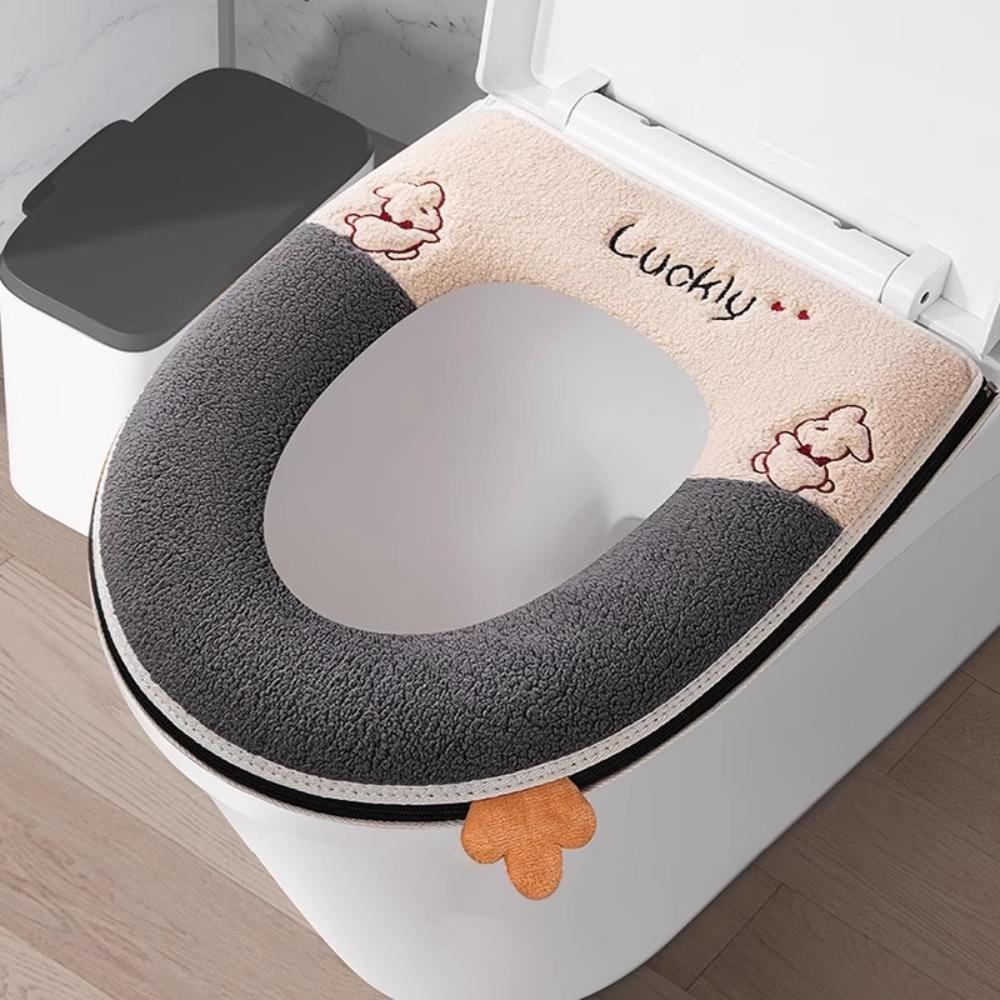 Soft Toilet Seat Cushion Zipper Design Washable Toilet Cushion Cute Closestool Mat  Daily Use