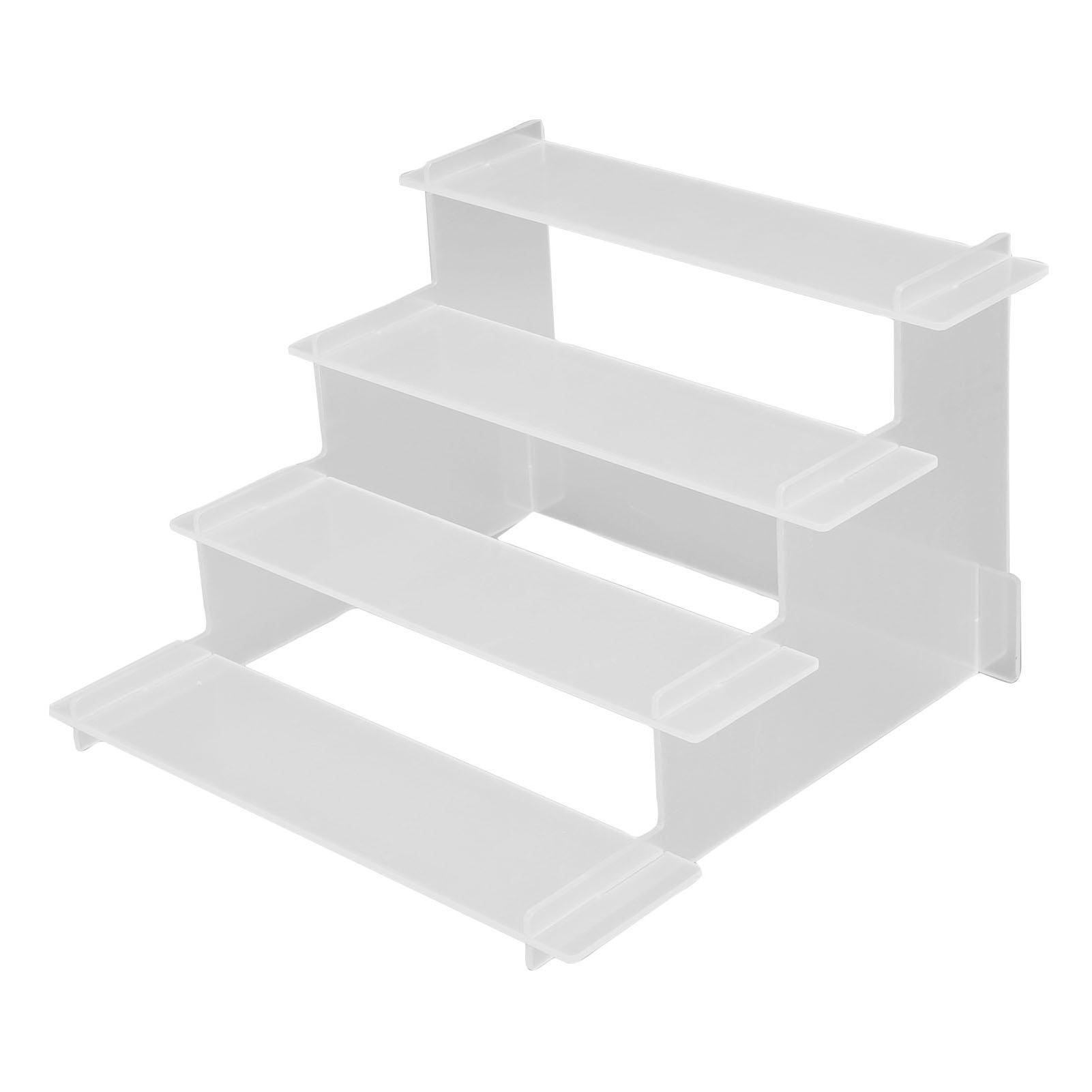 

4 Tier Display Shelf Thickened Plastic Multi Tier Display Stand for Salon and Dessert Shop Use белый