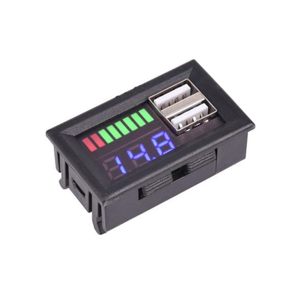 Mini Red LED Digital Display Voltmeter Voltmeter Voltage Tester Panel for DC 12V Car Motorcycle Vehicle USB 5V 2A Output