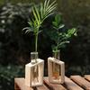 Test Tube Glass Vase Plant Propagation Station Hydroponic Vases for Plants with Wooden Stand Terrarium Office Home Desktop Decor