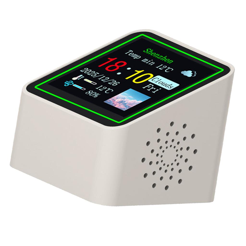 WiFi Digitale Wetterstation Uhr 1,54 Zoll Bildschirm Einstellbare Helligkeit Elektronische Uhr mit Echtzeit-Wetter