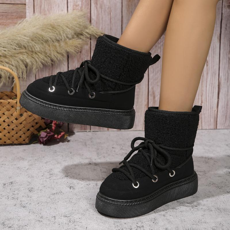 Fashion 2025Winter New Women's Boots Fashion Thick Bottom Snow Boots High Top Cotton Shoes for Women Plush Warm Winter Boots Botas Mujer