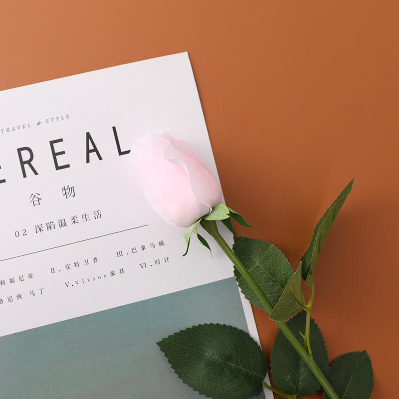 Simulation Rose Single Realistic Feel Moisturizing Rose Ins Wind Home Decoration Wedding Bouquet Rose Bud