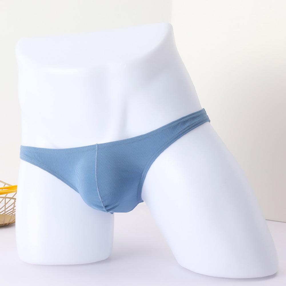 Men Sexy Thong Sexy Low Waist Briefs with U-Shaped Pouch One Tone Stretchy Underwear Breathable Panties Daily Wear