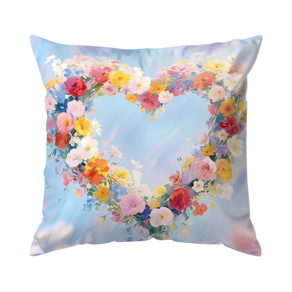 1/4Pcs Color Heart Floral Pattern Cushions Pillowcase Polyester Cushion Cover Throw Pillow Pillowcover Home Car Sofa Decor