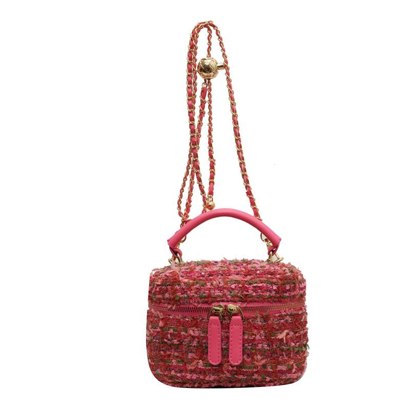 Trendy New Products, Sweet, Small Fragrance, Gentle Feeling, Portable Box, Bag, Fashionable Versatile Chain, Knitted Messenger Women's Bag