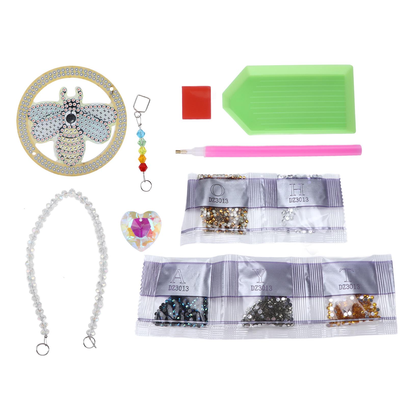 Rhinestones Pendant 5D Yellow Bee Shape DIY Painting Car Decorative Ornament Accessories