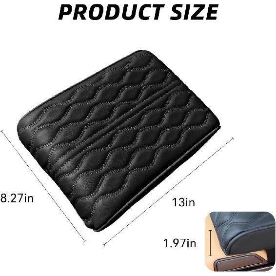Car Center Console Cover, Leather Waterproof Vehicle Armrest Box Pad, Memory Cotton Comfortable Automotive Interior Seat Box Cushion Protector