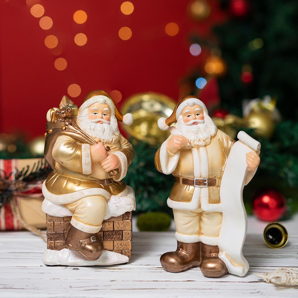 Santa Claus Statue Resin Craft for Christmas Decor Festive Home Garden Ornament Perfect Holiday Gift Xmas Tabletop Decoration