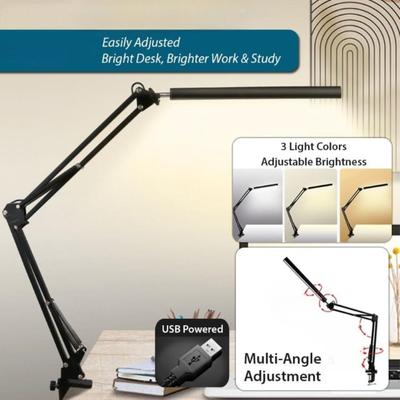 3 Light Colors LED Rotatable Study Table Light Office Bedroom Eye Protection Lighting System Flexible Desk Table Lamp