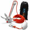 BeGrit Kayak Anchor Set Boat Foldable 10m Anchor Towing Rope 1.5KG Anchor, Anchor, 6mm,