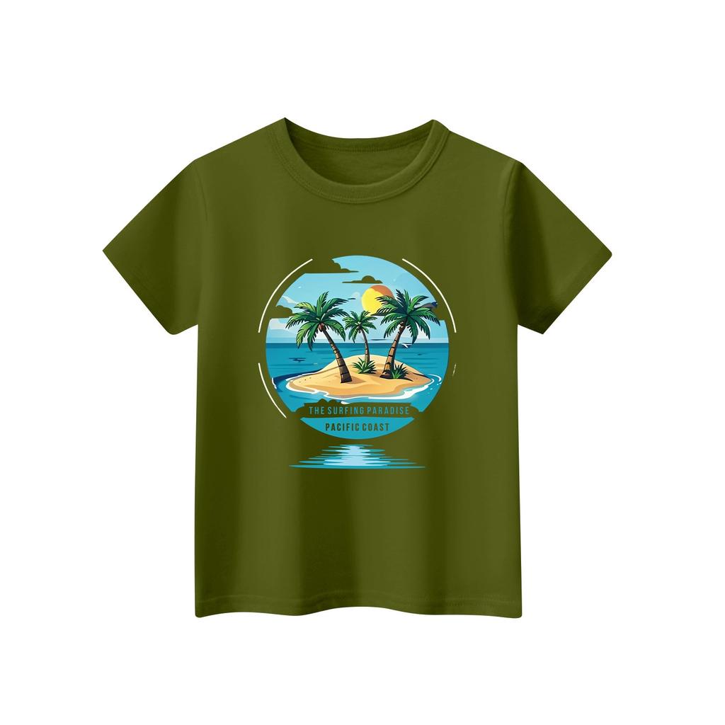 Children's Short Sleeve Neck T-Shirt Animal Print Daily Casual Top