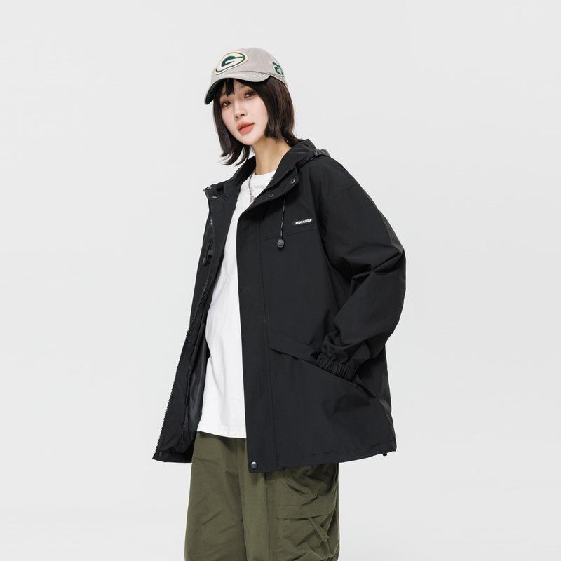 Japanese Spring and Autumn Jacket Couple Jacket Men's and Women's American Jacket Hooded Casual