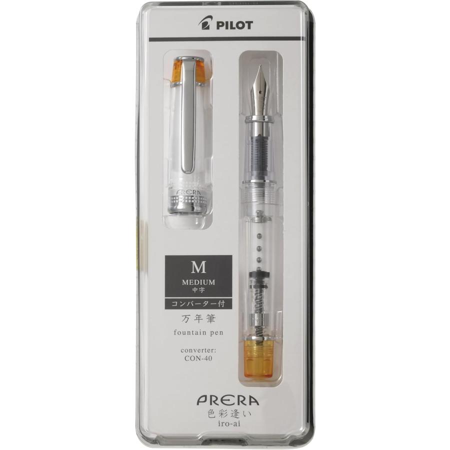 

Pilot Prera Iro-Ai Fountain Pen Clear Orange Medium Nib P-FPR-1-TO-M +CON-40