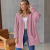 2025 Women's Loose Knit Cardigan: Commuting Style Mid-Length Sweater with Plus Size Option