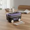 Movable Compartment Bus Lunch Box Double Layer Sealed Car Shape Lunch Box with Tableware Leakproof Food Container Microwaveable