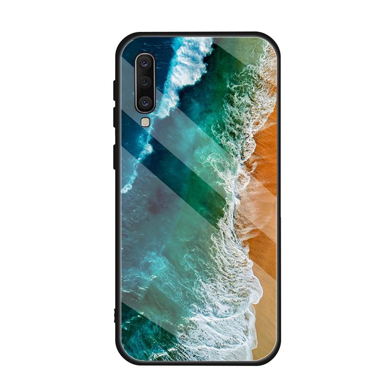 Gradient Ocean Tempered Glass Case For Samsung Galaxy A10S A10E A20S A20E A30S A40 A50S A60 A70 A80 A90 A6 A7 A8 Cover Shell
