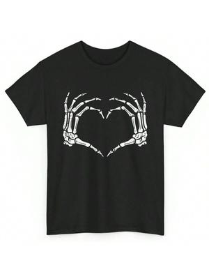 Skeleton Hands Heart Sign Retro Halloween Costume  Girl T Shirt