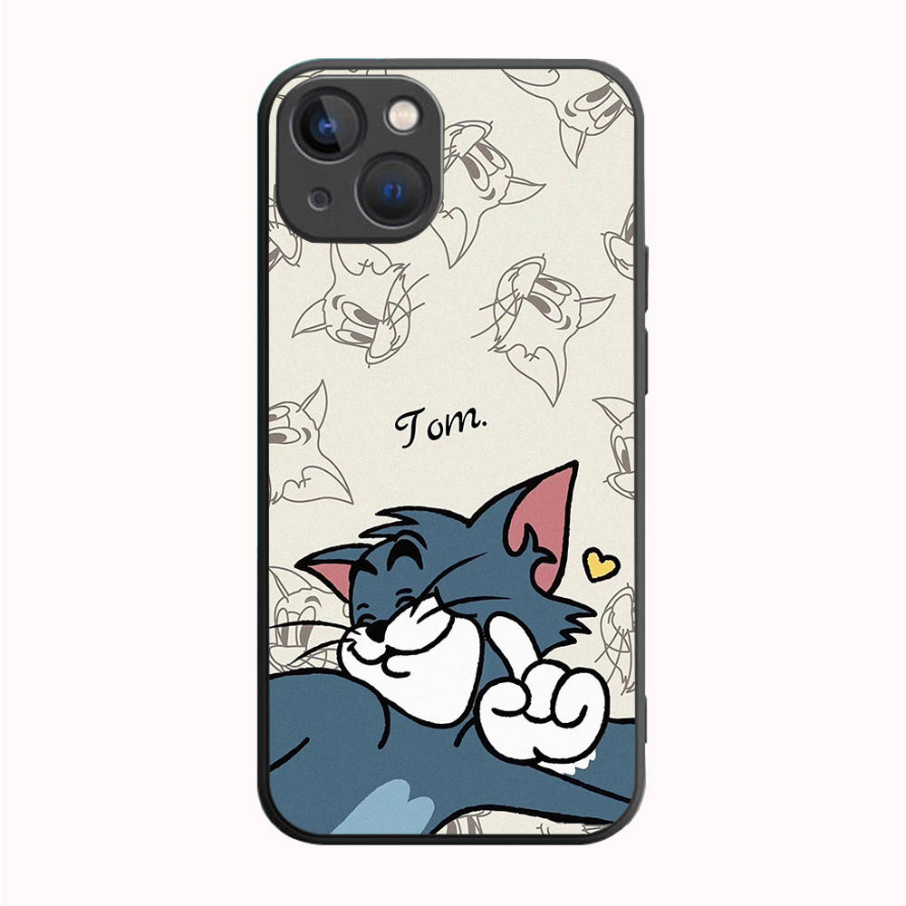 B-72 Cat and Mouse  Black Case for Redmi 10A 10C 12C 13C 9A 9C 9T A3X Note 10 9 9S 10S iPhone 11 12 13 14 15 16 X XS Pro Max Mini 7 8 Plus XR