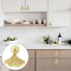 4 Pcs Decorative Golden Leaf Shape Knob Door Handle Cabinet Drawer Cupboard Pull Dresser Single Hole Knobs Handles for Kitchen Furniture Cabinet
