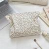 Mini Corduroy Cosmetic Pouch Solid Color with Contrast Zipper Portable Lipstick Makeup Bag Coin Purse for Women