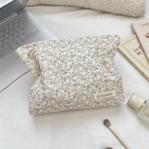 Mini Corduroy Cosmetic Pouch Solid Color with Contrast Zipper Portable Lipstick Makeup Bag Coin Purse for Women
