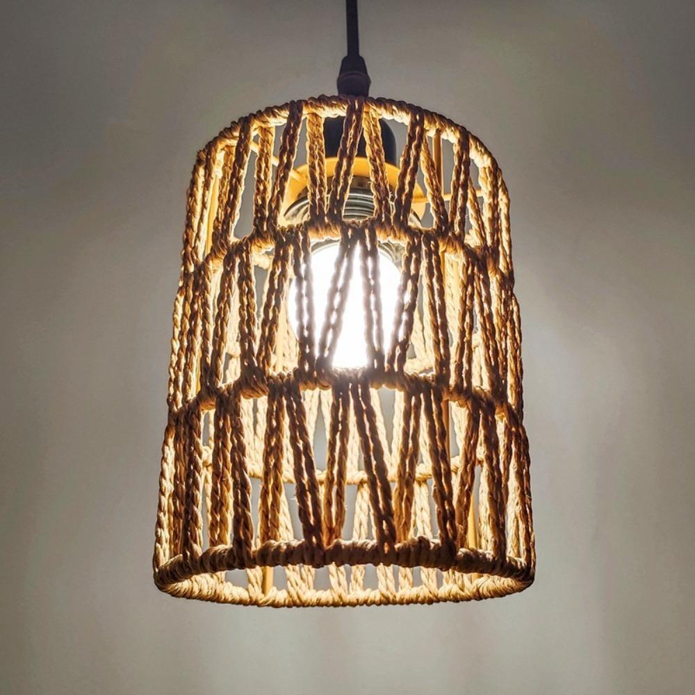 Bohemian Style Pendant Lamp Shade 11.5*15cm Light Cover Vintage Rattan Lampshade