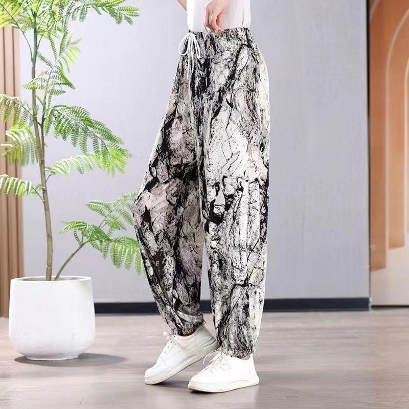 

Летние брюки харен тонкие брюки-фонарики повседневные брюки повседневные женские брюки модные изо льда свободные девять десятых M