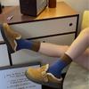 Women's Mid-Calf British Style Retro Socks - Fine Stripe Wave Pattern, Ins Fashion Versatile, College Style