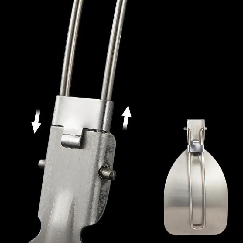 1pcs Outdoor Folding Spatula Camping Portable Stainless Steel Spatula Barbecue Picnic Tableware Mountaineering Travel Spatula
