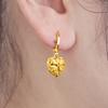 Luxury Genuine Gold Color Love Heart Shape Long Drop Earring for Women Bride Wedding Daily Wear Earring Jewelry Gifts