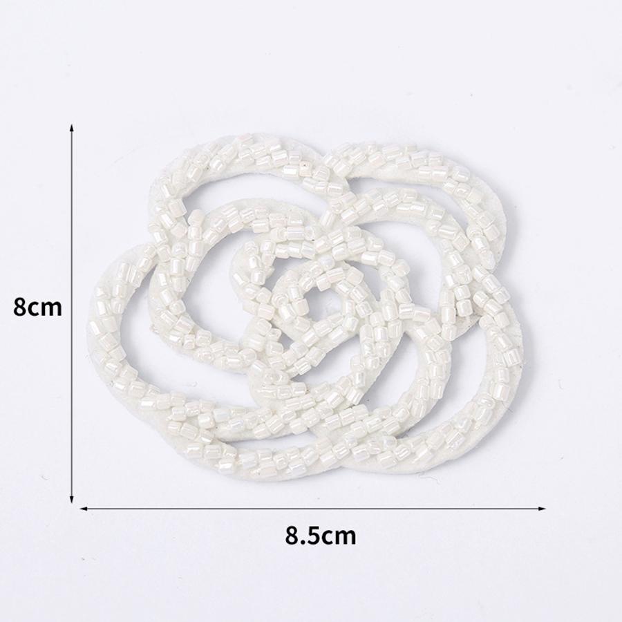 

1 шт. аппликация из бисера в виде цветка камелии белого и черного цвета для ремонта украшения одежды белый