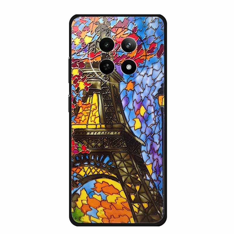 Embossed Textured Colored Soft Case for Realme 12 5G Phone