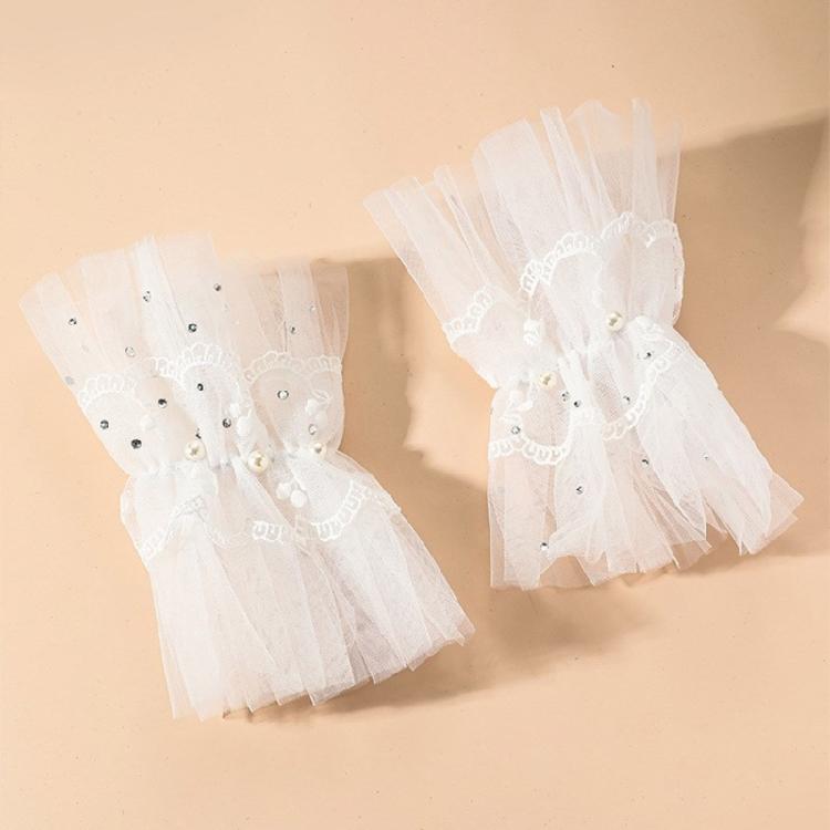 Ruche nepmouwen trui kanten manchetmouwen elegante decoratieve mouwen elastische armmouwen Franse overhemdmouwen