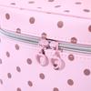 1/3Pcs Pink Polka Dot Pu Makeup Bag Set Large Capacity Sturdy Handle For Travel Daily Cosmetic Storage