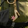 High Heels Keychain Sparkling Rhinestone Flower Shoes Car Key Ring Holder Backpack Purse Handbag Charm Christmas Birthday Gifts for Her